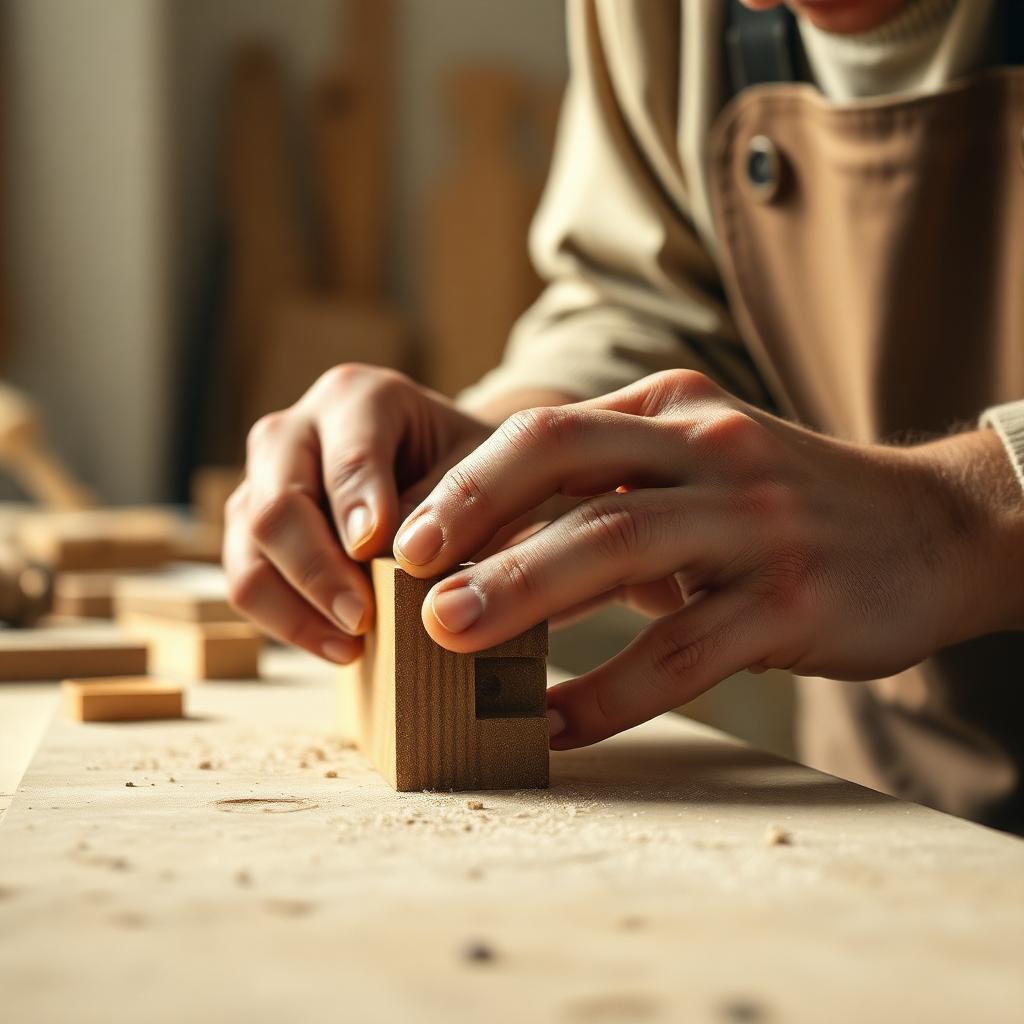 Mãos selecionando amostras de materiais
